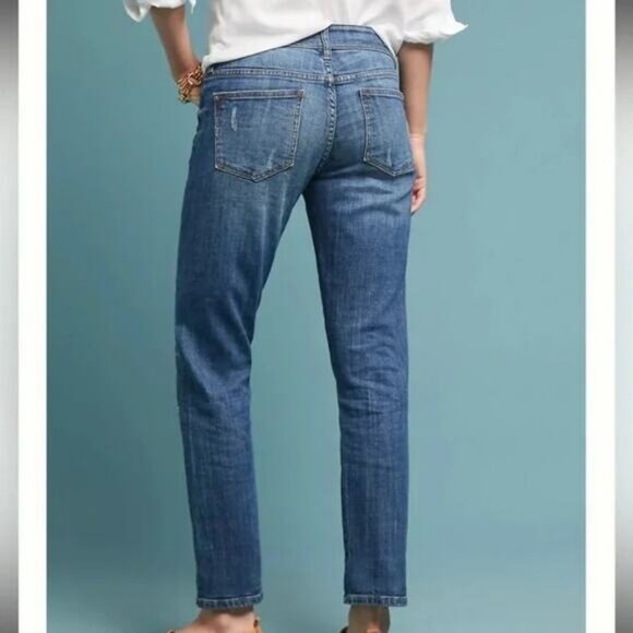 Anthropologie Pilco And The Letterpress Slim Boyfriend Embroidered Jean Size 25 - Picture 3 of 8